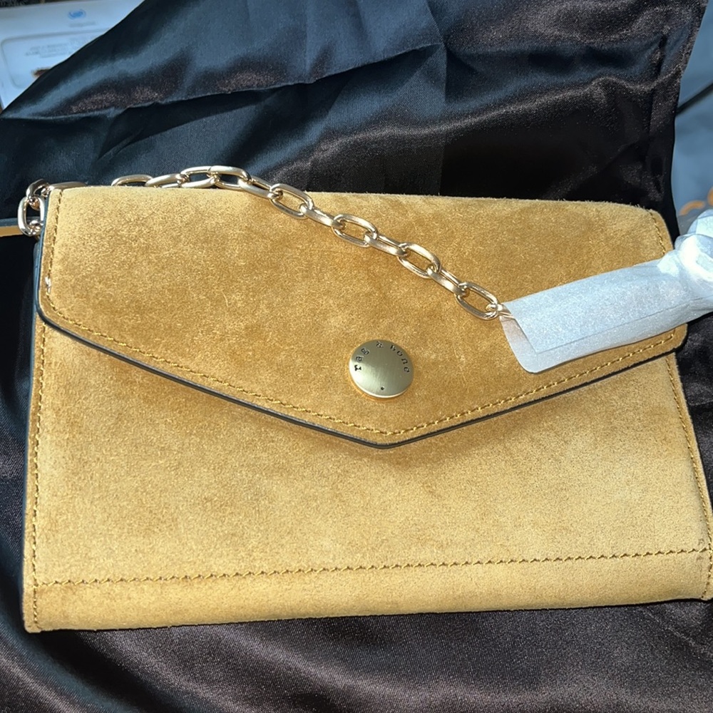 NWT Rag & bone New York atlas suede cross body adjustable chain leather strap
